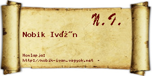 Nobik Iván névjegykártya